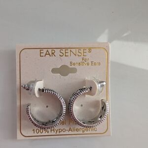 Ear Sense Silver Hoop Earrings for Sensitive Ears